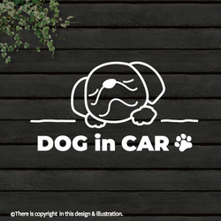 DOG IN CAR/ペキニーズ【カッティングステッカー】手書きわんこ 1枚目の画像