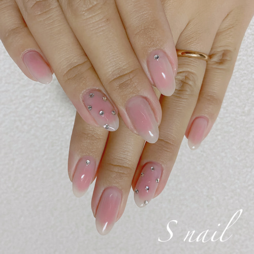 ♡キラキラチークネイル♡ ネイルチップハンドメイド