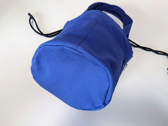 ２way・帆布バケツ型トートバッグ＆ポシェット（ブルー） 3枚目の画像