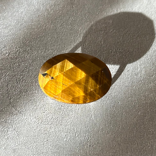 アウトレット帯留め】イエロータイガーアイ 天然石 オーバル シルバー  