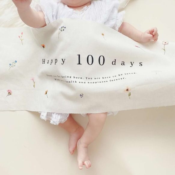 100日祝いタペストリー　お食い初め　飾り　お花 3枚目の画像