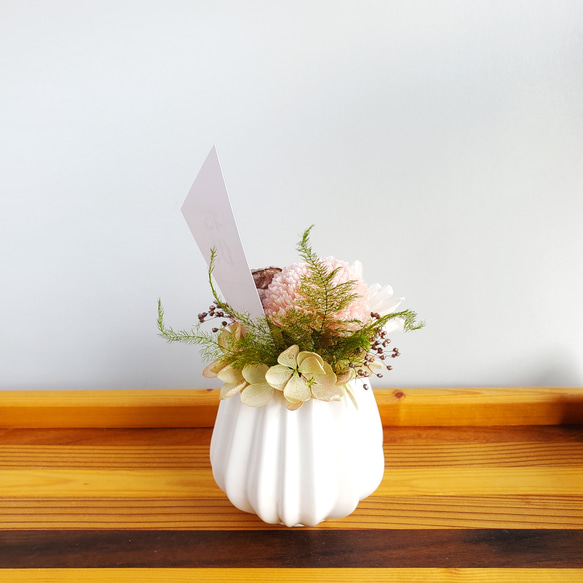 ポンポン菊とことね菊のお供え花～ピンク✕ホワイト～　プリザーブドフラワー 5枚目の画像