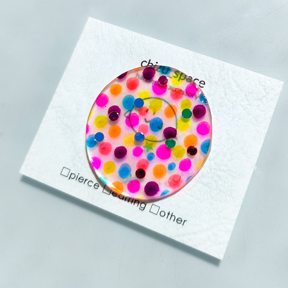 641】ハンドメイドレジンヘアゴムポニーフック手描き