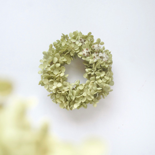 プレゼントにも】アナベルのミニリース 直径12cm ドライフラワー