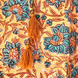 F ブロックプリント サマードレス ★インド綿 ワンピース フリーサイズ 3枚目の画像
