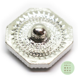 【再販】20mmブルーパープルのスクエアラインストーンとクリスタルラインストーンの銀古美スナップボタン#BUS-0035 2枚目の画像