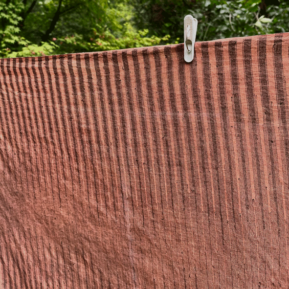 綿麻の柿渋染め生地K23063