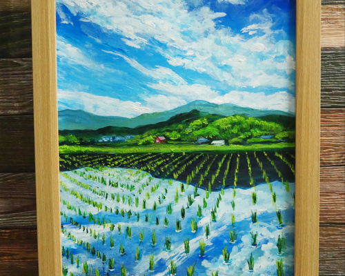 油絵 絵画 【田鏡】 絵画 HR 通販 16380473｜Creema(クリーマ)