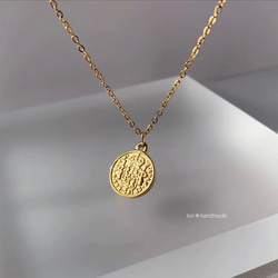 サージカルステンレス　コイン ✴︎ ネックレス　ゴールド シルバー メンズ ペア 5枚目の画像