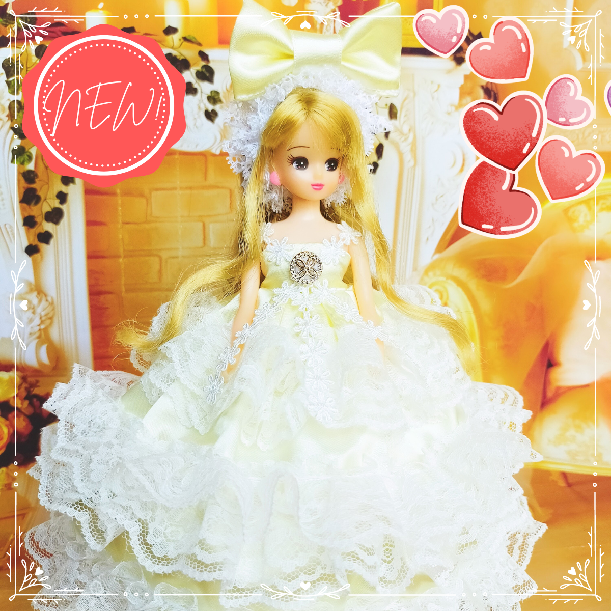リカちゃん プリンセスドレス ハンドメイド服 ドール服 人形服