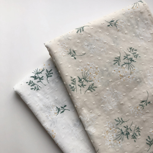 新色!! コットン ポルカドットフラワー【ライトベージュ】135×45 F43-2