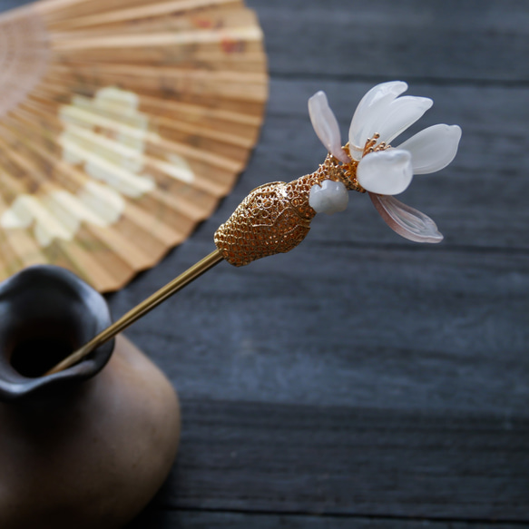 [モフイパビリオン] 花瓶の花のかんざし 3枚目の画像