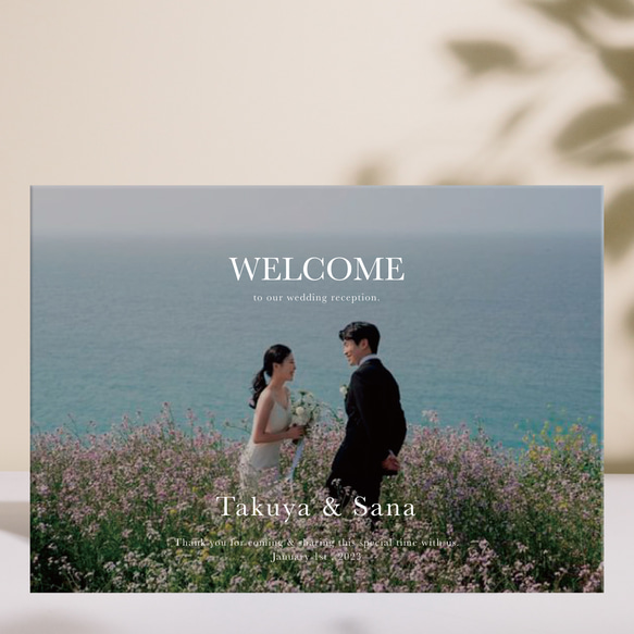 送料無料  お好きな写真選べるパネルとキャンバス生地｜ウェルカムボード｜結婚式｜韓国スタイル | 2 2枚目の画像