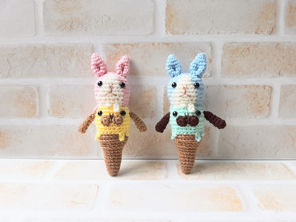 シ*イ様 3段アイスくんのあみぐるみキーホルダー◎ シ*イ様 3段アイスくんのあみぐるみキーホルダー◎