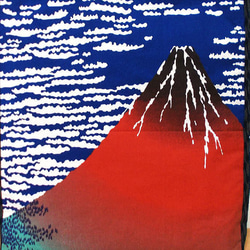 和柄大きめトートバッグ  赤富士 浮世絵 にゃんこ 招き猫 ショルダーバッグ エコバッグ 2枚目の画像