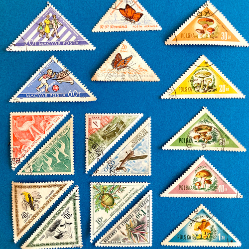 △△外国の珍しい三角切手△△ 20枚アソート B 樹脂・レジン