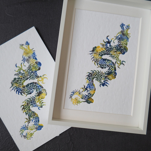文京区好き○新品 ハガキサイズ絵画額入り 美術品・アンティーク
