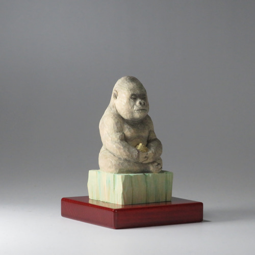 木彫り 薬師ゴリラ ゴリラ仏2303 彫刻 仏屋さかい 通販 16381758