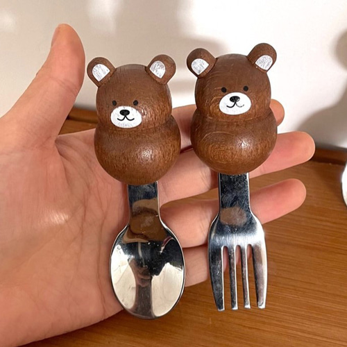 くまオレンジカトラリーセット