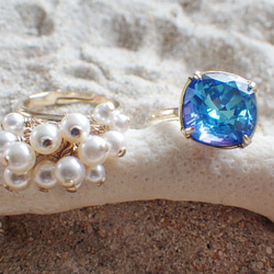 人魚的藍海 雙環珍珠如海水泡沫 第2張的照片