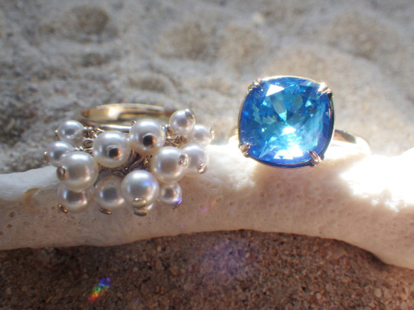 人魚的藍海 雙環珍珠如海水泡沫 第3張的照片
