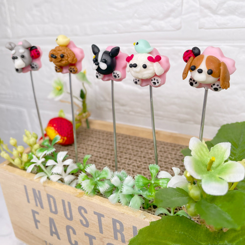 ガーデンピック ハンドメイド ワンちゃんピック 多肉植物 犬 うちの子