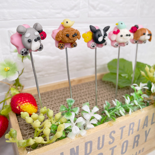 ガーデンピック ハンドメイド ワンちゃんピック 多肉植物 犬 うちの子