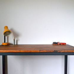 Work table walnut color iron leg 2枚目の画像