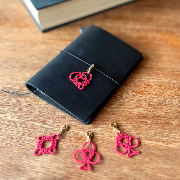 書籍掲載】トランプモチーフの手帳チャーム レッド ダイヤ ハート