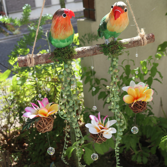 南国の鳥と花のサンキャッチャー（リニューアル） 1枚目の画像