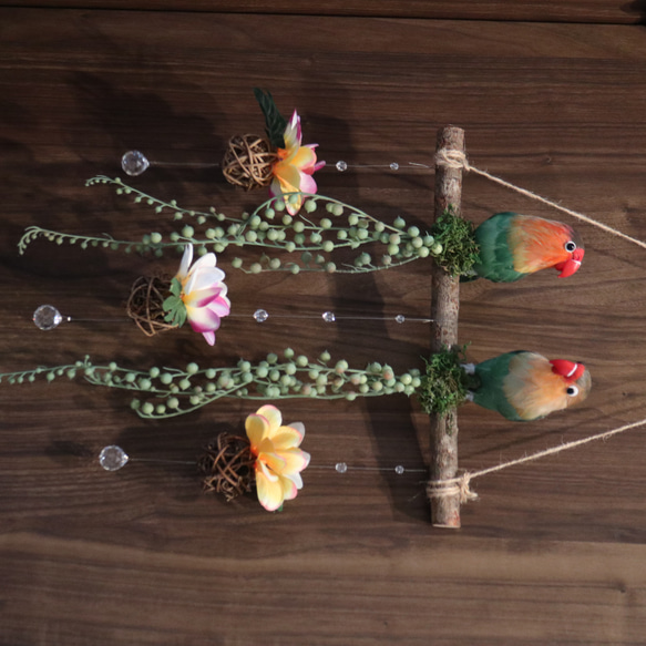 南国の鳥と花のサンキャッチャー（リニューアル） 3枚目の画像