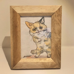猫のちっちゃな原画 猫に蛸 03 イラスト クワハラシホコ 通販