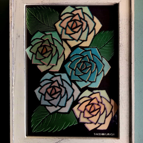 絵画薔薇インテリアイラスト