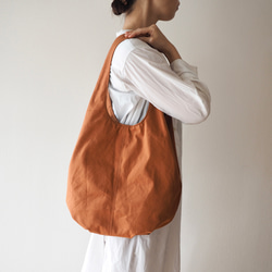 育てる帆布の２wayトートバッグ レンガ色/A4対応 大容量　受注生産 3枚目の画像