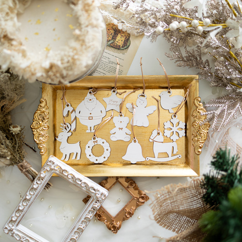 クリスマス⌇オーナメント, 木製「Happy Holidays!」／サンタクロース