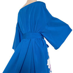 特別な日の"スカイブルーワンピ " ゆったり 着物リメイク ワンピース 衣装 雅楽 青 フリーサイズ  (Ｊ5706) 5枚目の画像