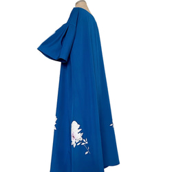 特別な日の"スカイブルーワンピ " ゆったり 着物リメイク ワンピース 衣装 雅楽 青 フリーサイズ  (Ｊ5706) 8枚目の画像