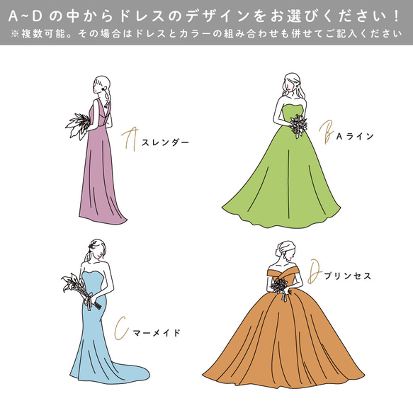 【1000円】ドレス色当てクイズボード＼投票用紙も追加可能！／ 3枚目の画像