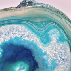 【カラー選択】1枚　天然石　プレート　スライス　アゲート（メノウ/瑪瑙）シアン　天然石インテリア 5枚目の画像