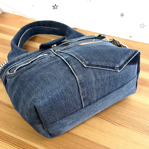 デニムリメイクバッグNo.346☆トートバッグ ショルダーバッグに