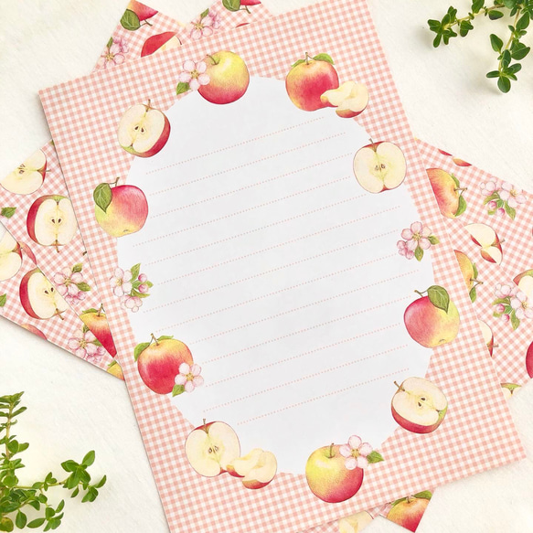 りんご レターセット（letter writing set） 2枚目の画像