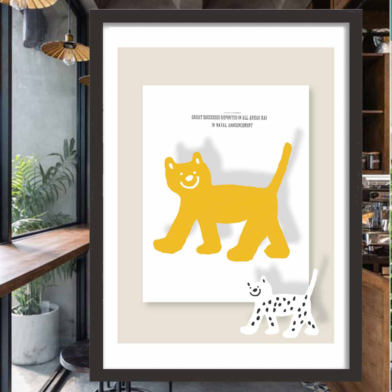 ごきげん自画像　犬　イラスト　ポスター　A4 A3 A2 A1　アートポスター　結婚祝い　新築祝い　sei検索　1735