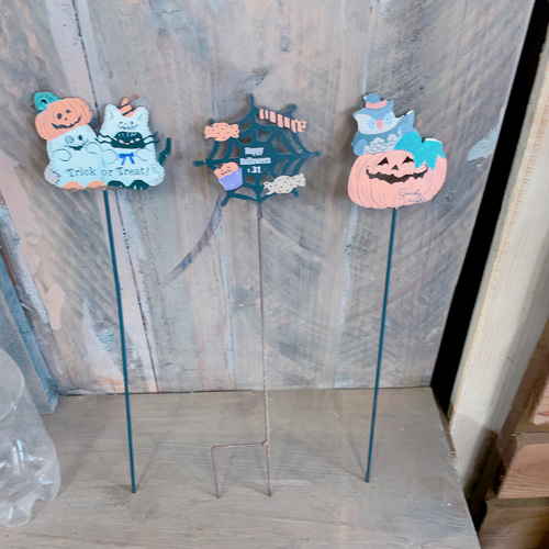 小さめ3本セット！ハロウィンアイアンピック♡ガーデンピック