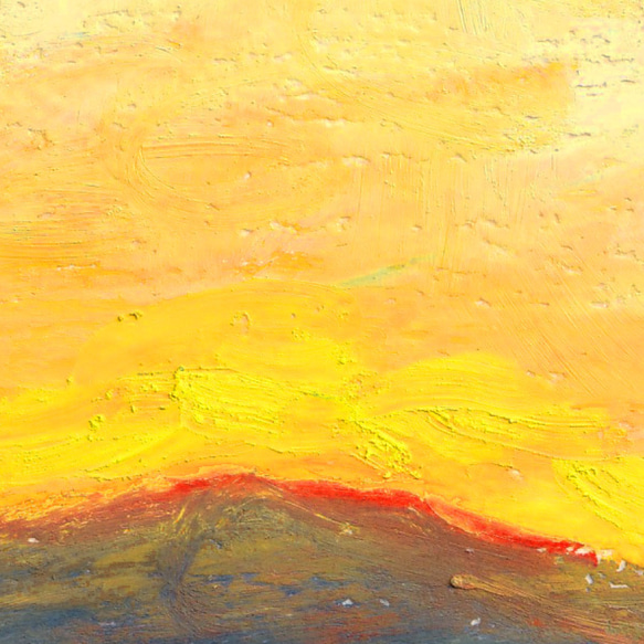 【原画1点限り】夕方の山と雲 小さなパステル画 3枚目の画像