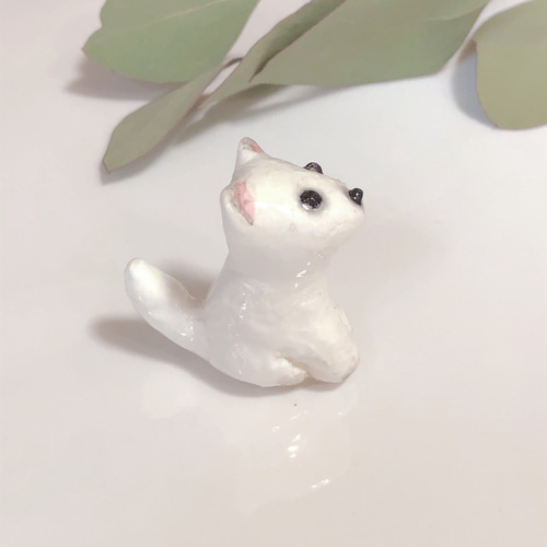 白柴 おすわり オブジェ 粘土＊豆柴 まめしば 白シバ その他インテリア