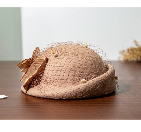 秋冬新作レトロメッシュフレンチビーニーヘップバーン風ベレー帽画家の帽子 2枚目の画像