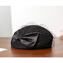 秋と冬の新しいベレー帽女性メッシュ糸ショー顔小さな画家の帽子レトロな潮百ボウラー帽子ヘッドウェアと 6枚目の画像