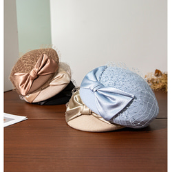 秋と冬の新しいベレー帽女性メッシュ糸ショー顔小さな画家の帽子レトロな潮百ボウラー帽子ヘッドウェアと 10枚目の画像