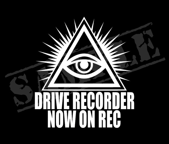 フリーメイソン風 DRIVE RECORDER　NOW ON REC ステッカー① 1枚目の画像