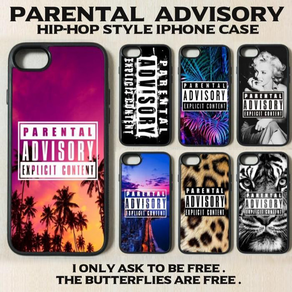 【既成デザイン】 iPhoneケース アイフォンケース Parental Advisory Explicit Conte 1枚目の画像